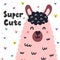 Super cute card with a cute llama. Funny lama print