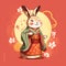 Super cute Chinese New Year`s Rabbit