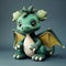 Super Cute Felt Dragon Plush Doll Art On Solid Color Background