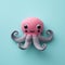 Super Cute Felt Kraken On Solid Color Background - Realistic Design