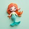 Super Cute Felt Mermaid Craft Project On Green Surface