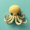 Super Cute Felt Octopus: Realistic Kraken Concept Art On Blue Background