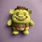 Super Cute Felt Ogre On Solid Background