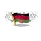 Super cute flag malawi cartoon design with Tongue out