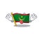 Super cute flag mauritania cartoon design with Tongue out