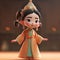 Super cute little girl, cream color scheme black hair,dancing in traditional Chinese Dynasty clothing AI Generated