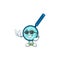 Super cute magnifying glass cartoon character wearing black glasses