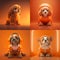 Super cute pet astronaut puppy dog