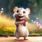 Super Cute Pixar Style Rock Hyrax Tale Rat Singing And Smiling
