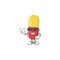 Super cute red yellow capsules cartoon character wearing black glasses