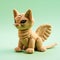 Super Cute Sphinx: Brown Stuffed Cat With Wings And Highly Detailed Features