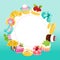 Super Cute Sweets Desserts Copy Space Background