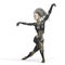 Super cyborg is dancing ballet