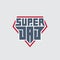 Super Dad - t-shirt print. Happy father`s day. Patch with lettering and star. Vector