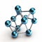 Super Detailed Isolated 3d Render Of Silverblue Atoms In Precisionist Style