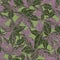 Super Detailed Leaf Seamless Pattern in Green and Purple