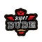 Super Dude - t-shirt print. Happy father`s day. Vector illustration. Patch with lettering, crown, wings, moustache and hearts