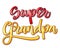 Super family text - Super Grandpa color calligraphy