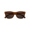 Super fashion wayfarer sunglasses with black tinted lenses and brown plastic frame. Eye protection accessory. Flat