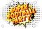 Super Football Party - Comic book style words.