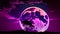 super full purple moon back silhouette colorful sky AI generated