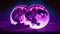 super full purple moon back silhouette colorful sky Ai Generated