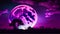 super full purple moon back silhouette colorful sky Ai Generated