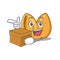 Super Funny fortune cookie cartoon character style With box