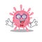 Super Funny Geek corona virus germcartoon character design