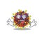 Super Funny Geek corona virus molecule cartoon character design