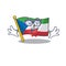 Super Funny Geek flag equatorial guinea Scroll cartoon character design