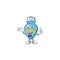 Super Funny Geek smart blue christmas bulb mascot cartoon style