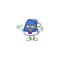 Super Funny Geek smart blue christmas hat mascot cartoon style