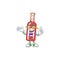 Super Funny Geek smart champagne red bottle mascot cartoon style