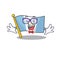 Super Funny Geek smart flag bolivia mascot cartoon style