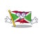 Super Funny Geek smart flag burundi mascot cartoon style