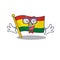 Super Funny Geek smart flag guatermala mascot cartoon style