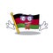 Super Funny Geek smart flag malawi mascot cartoon style