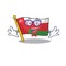 Super Funny Geek smart flag oman mascot cartoon style