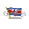 Super Funny Geek smart flag swaziland mascot cartoon style