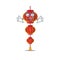 Super Funny Geek smart lampion chinese lantern mascot cartoon style