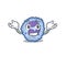 Super Funny Grinning basophil cell mascot cartoon style
