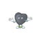 Super Funny Grinning black love balloon mascot cartoon style