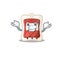 Super Funny Grinning blood bag mascot cartoon style