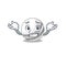 Super Funny Grinning cricket ball mascot cartoon style