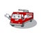 Super Funny Grinning fire truck mascot cartoon style