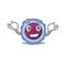 Super Funny Grinning lymphocyte cell mascot cartoon style