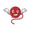 Super Funny Grinning red wool yarn mascot cartoon style