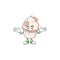 Super Funny Grinning white cream love cupcake mascot cartoon style