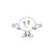 Super Funny Grinning white hoppang mascot cartoon style